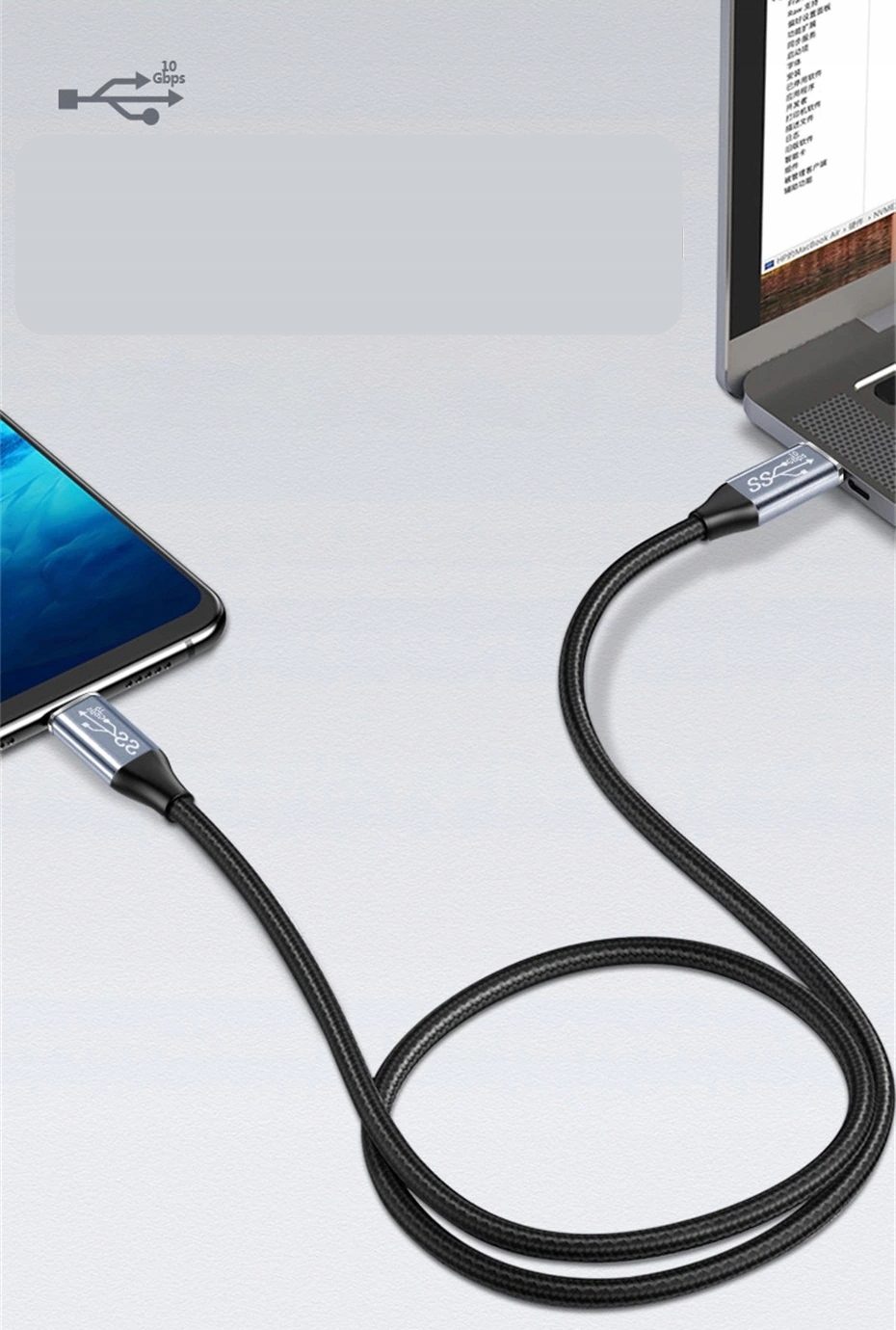 Airplus Câble USB-C 3.1 4k 10Gbps PD 100w 2M – Image 7